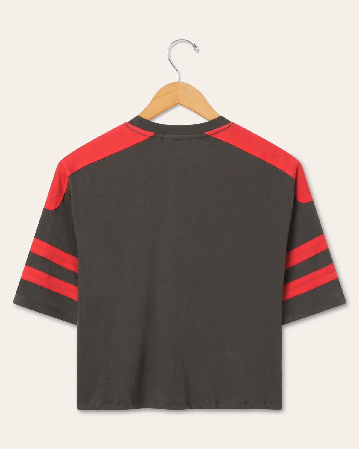 Chiefs Bling Striped Crop Tee