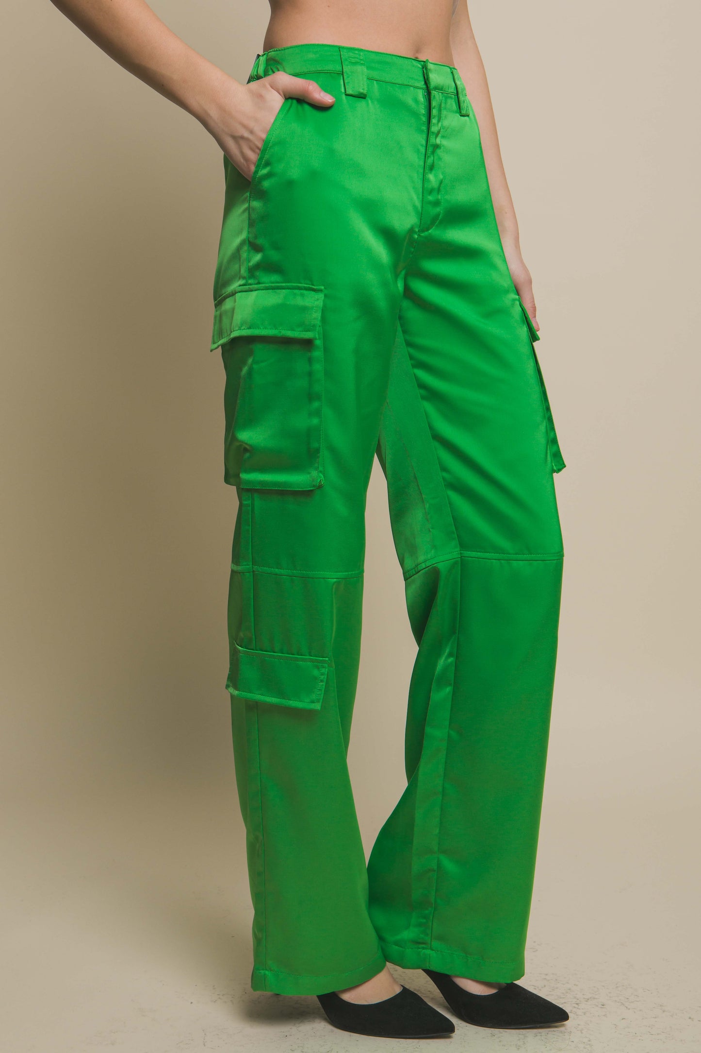 Grace Satin Cargo Pants