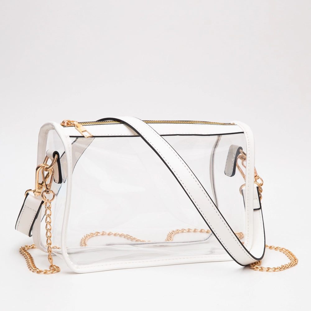 Clear Rectangle Purse - White
