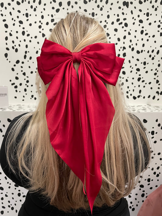 Women's Bow Hair Clip - Red