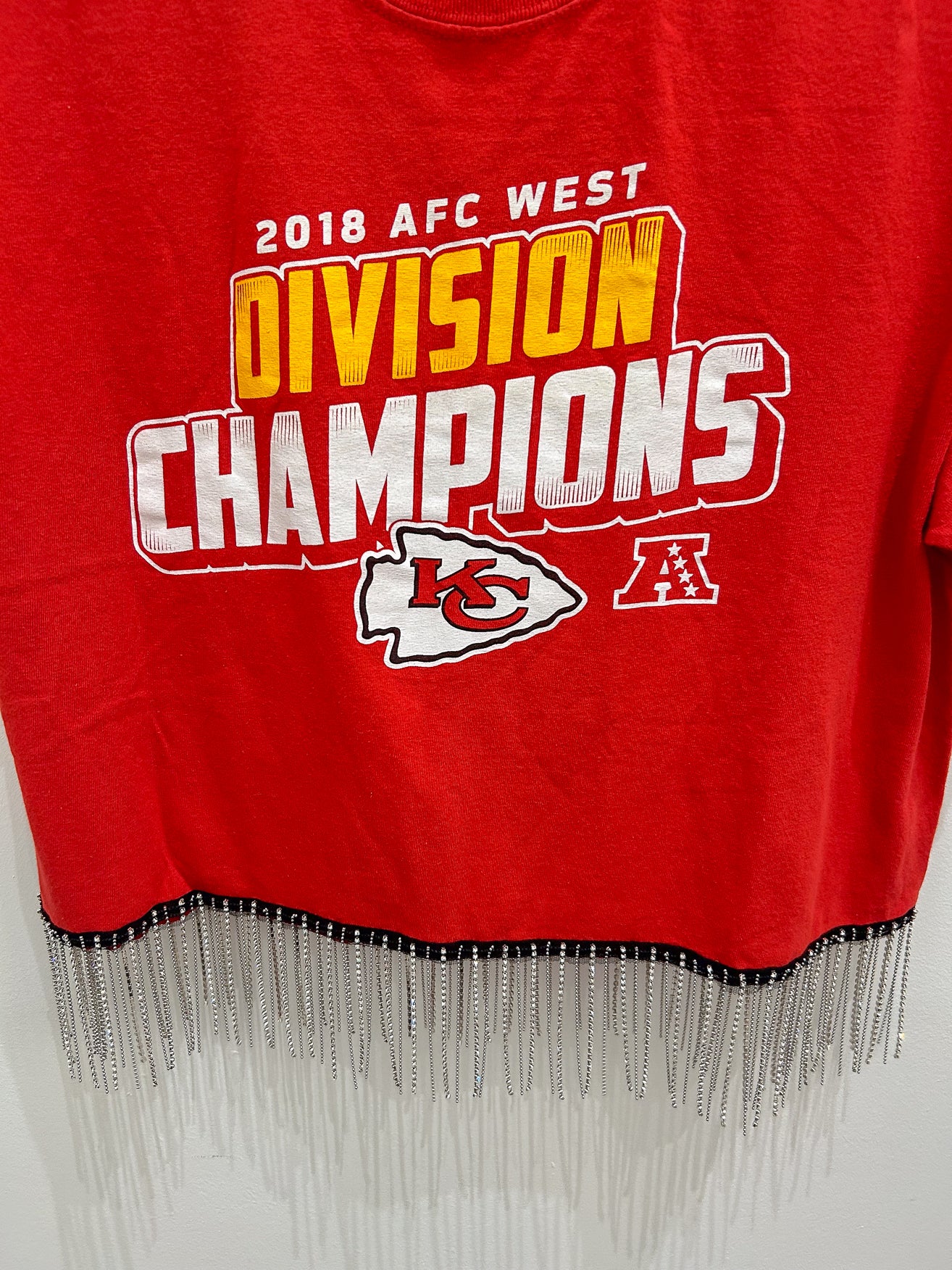 2018 Division Champs Rhinestone Fringe Tee