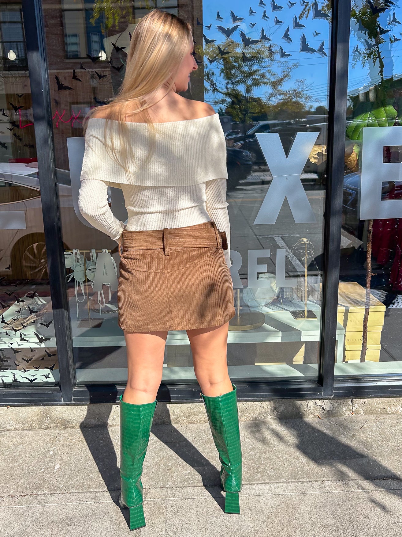 Jade Corduroy Skirt