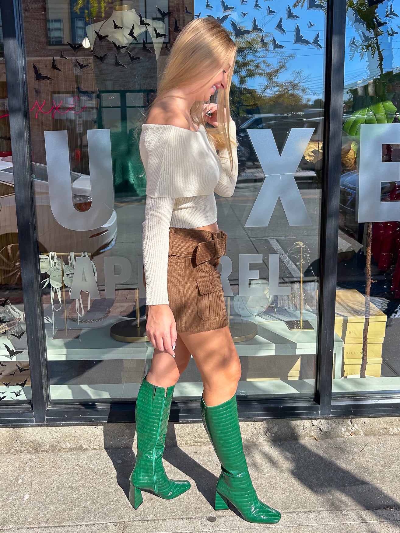 Jade Corduroy Skirt