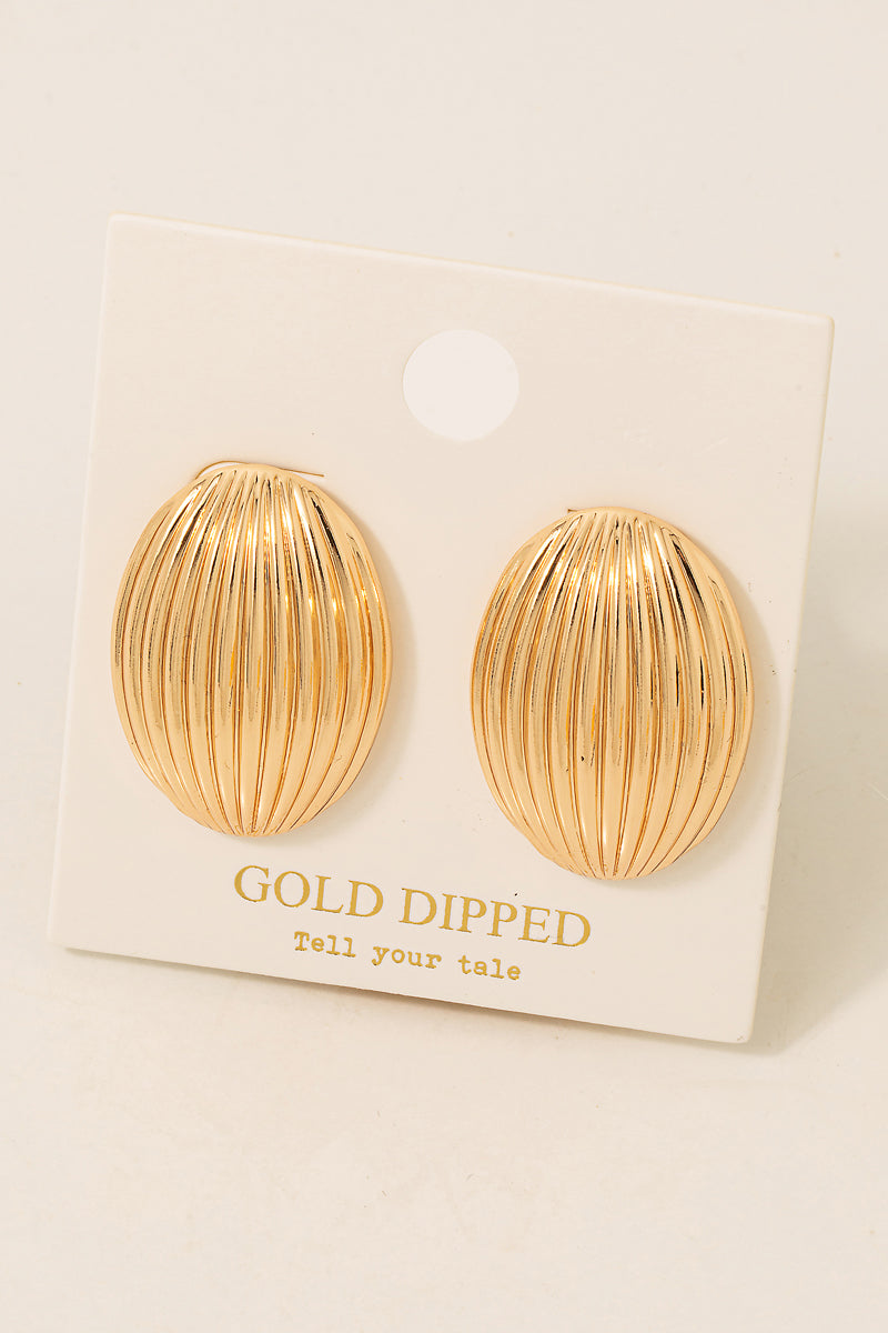 Ridged Oval Earrings