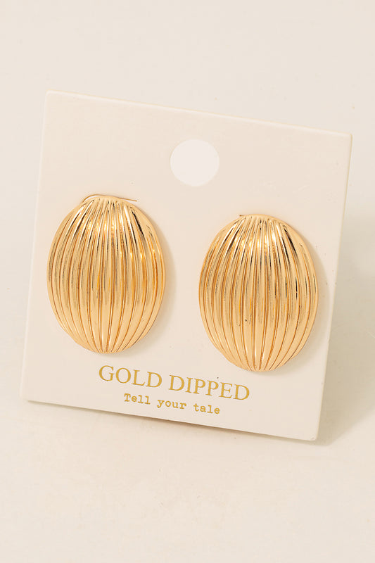 Ridged Oval Earrings
