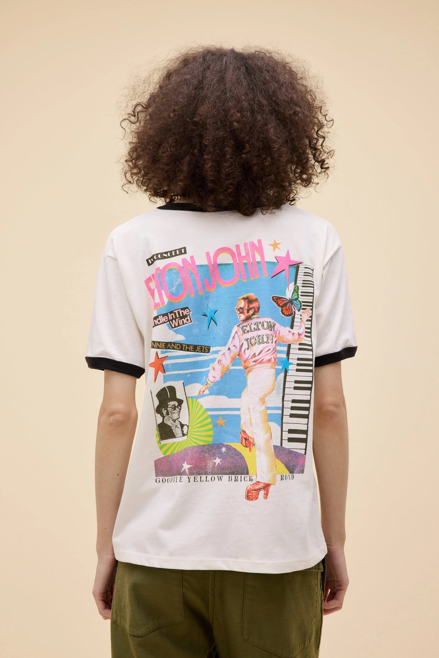 Elton John 1973 Pop Art Oversized Ringer Tee