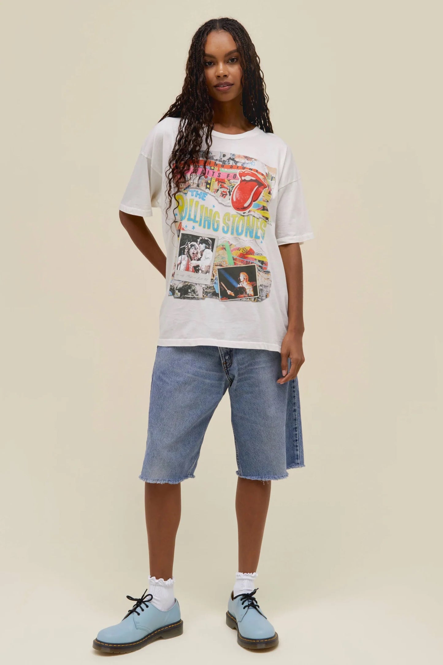 Rolling Stones Time Waist For No One Merch White Tee