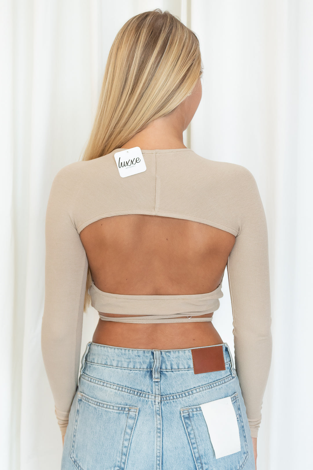 Destiny Cut Out Top - Taupe - Luxxe Apparel