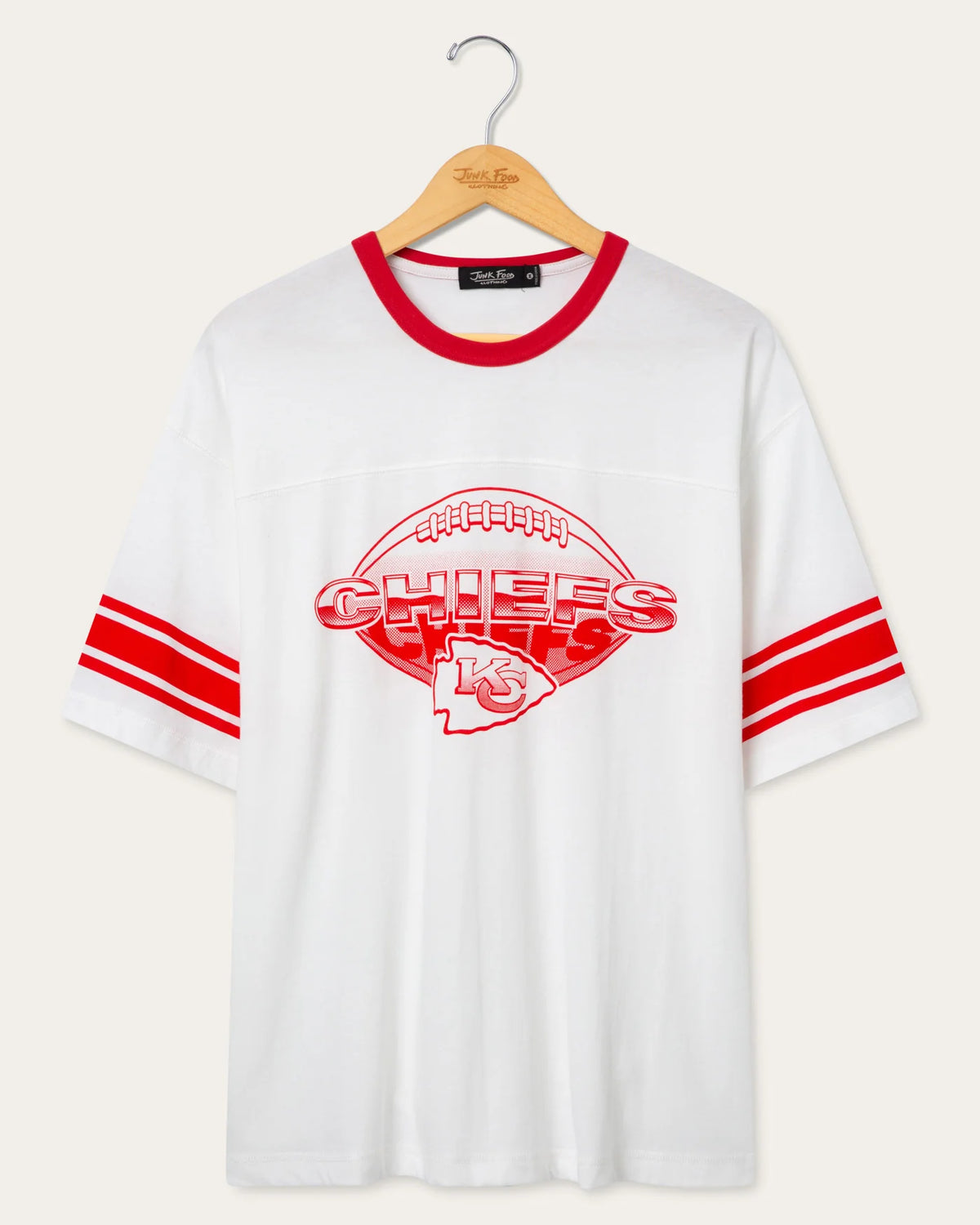 Kansas City Chiefs Oversized Striped Ringer Tee