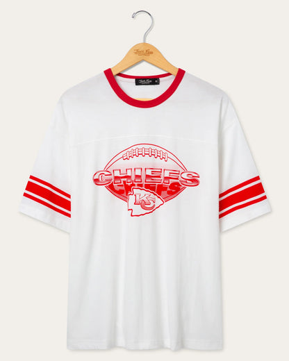Kansas City Chiefs Oversized Striped Ringer Tee
