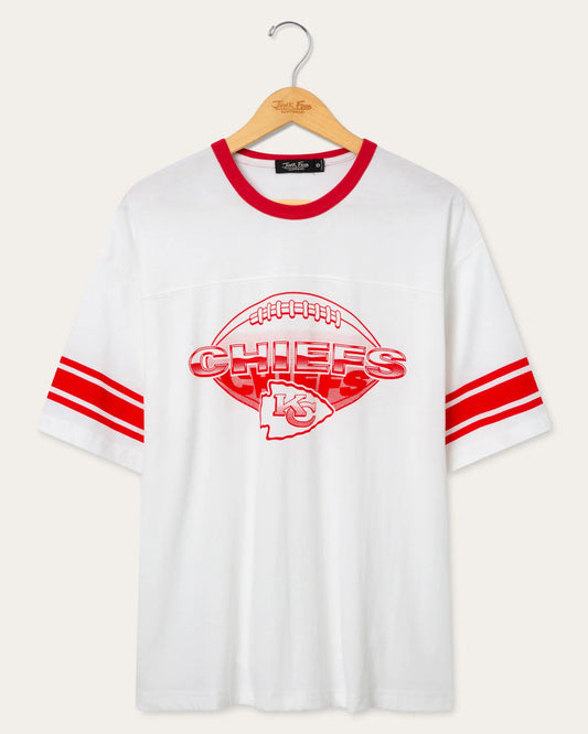 Kansas City Chiefs Oversized Striped Ringer Tee