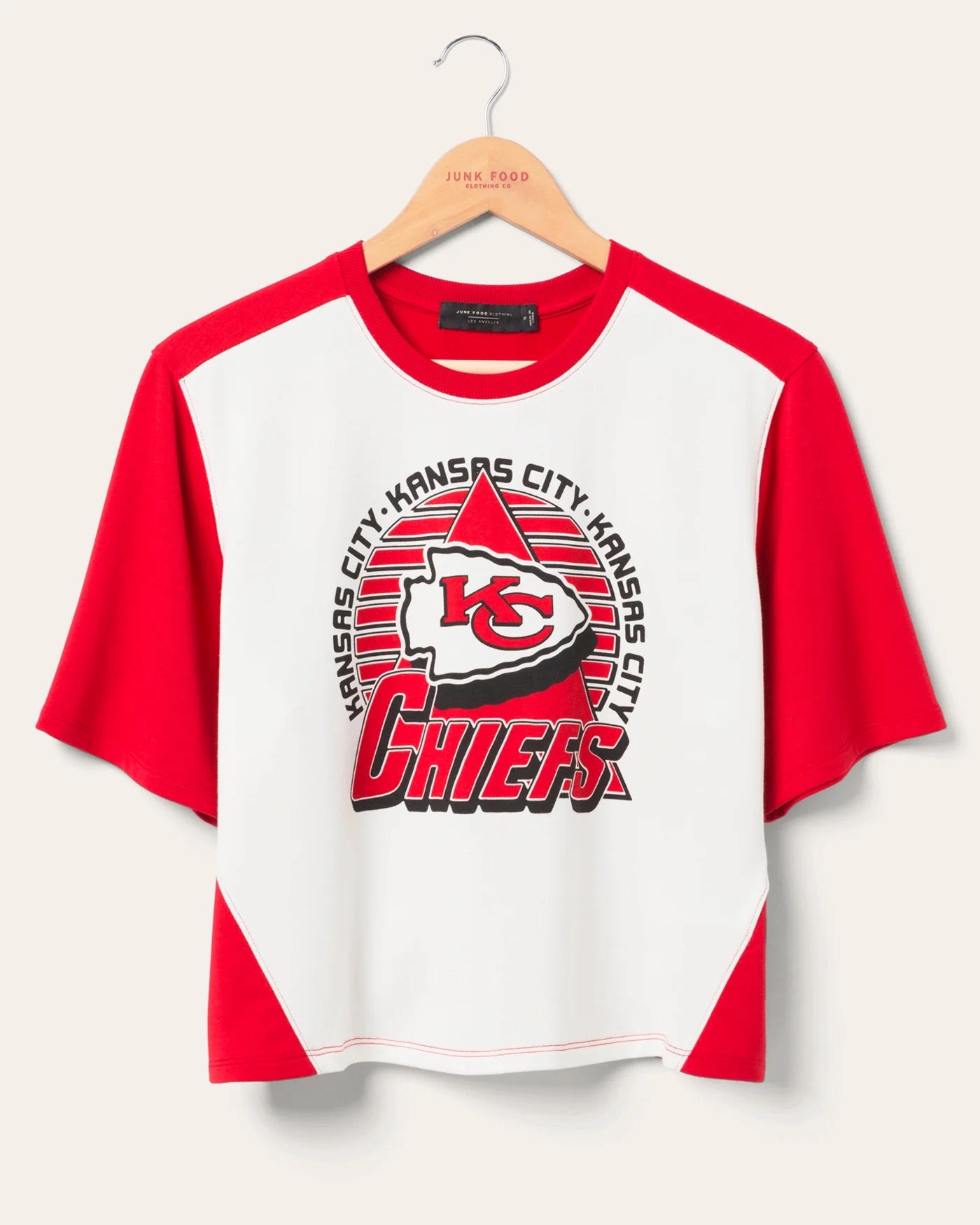 Chiefs Color Block Crop Tee