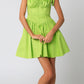 Women's Apple Green Mini Dress With Corset Detailing And Self Tie Straps