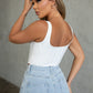 Women's White Corset Top With Lace Up Front
