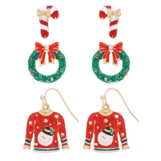 Holiday Earrings 3 Piece Set