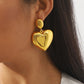 Heart Dangle Earrings - Gold