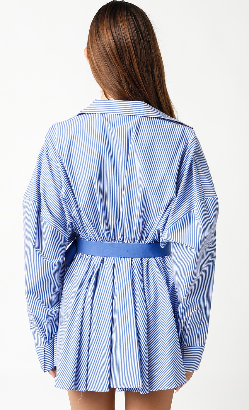 Women's Blue & White Striped Dress