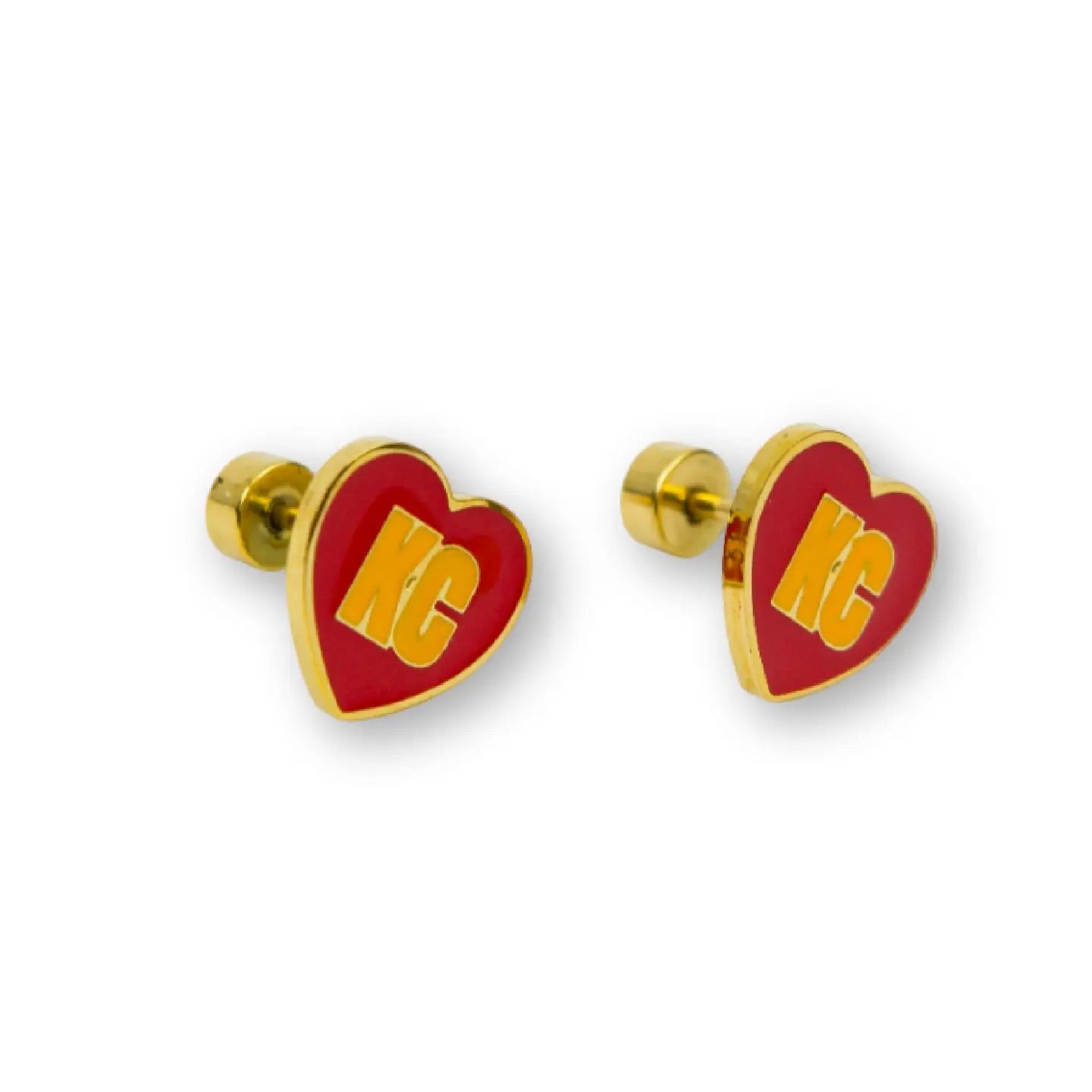 KC Heart Earrings - Red