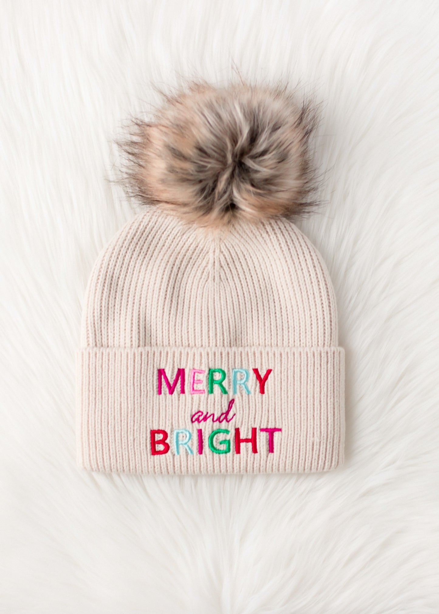 Merry & Bright Beanie - Beige