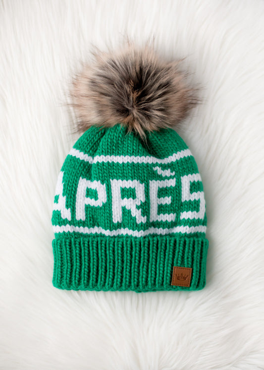 Apres Beanie - Green & White