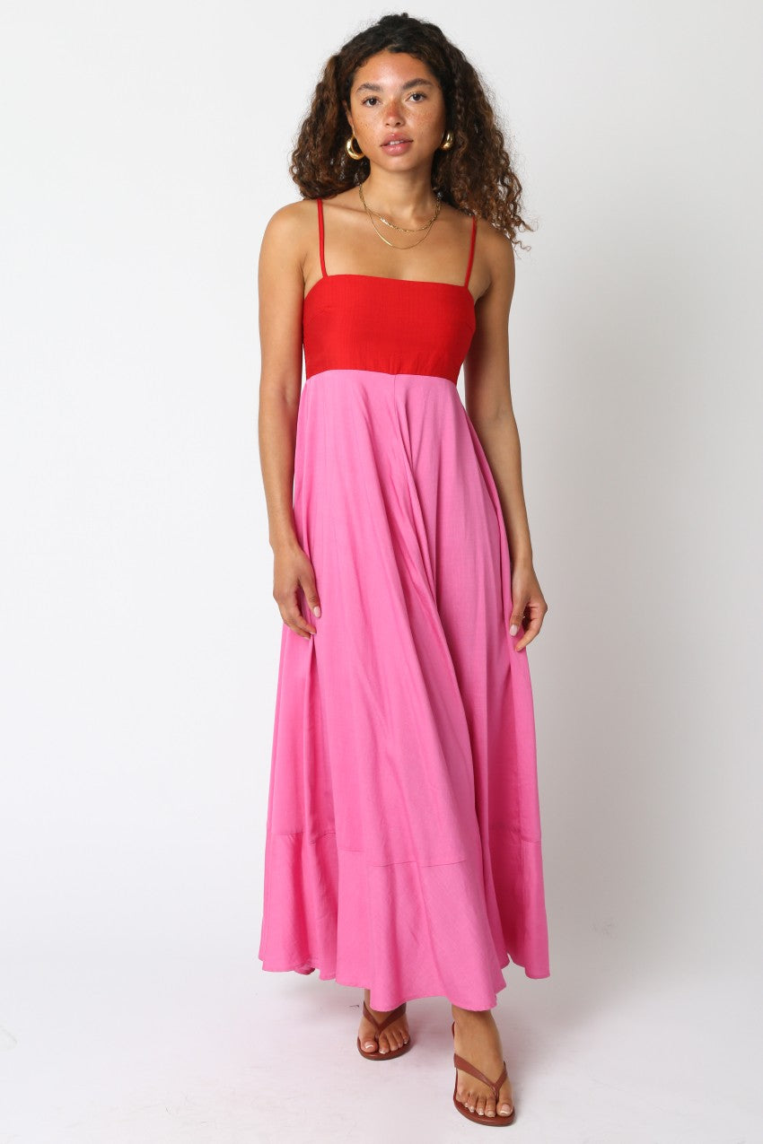 pink and red colorblock dress Mila Dress- Pink/Red Large outdoor events Women's G-III 4Her by Carl