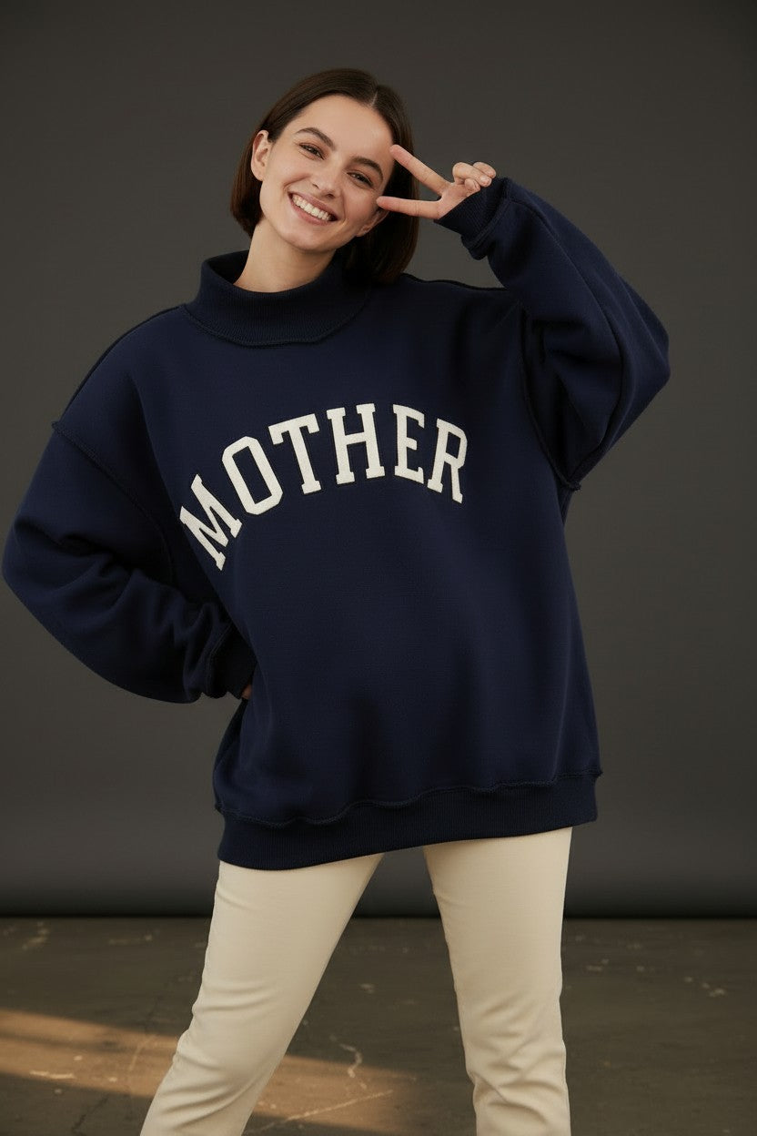 Mother Mockneck Sweatshirt - Navy
