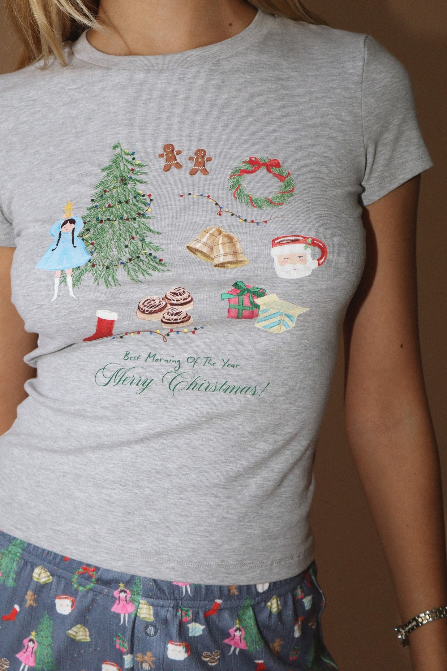 Santa's Favorite Graphic Tee - Grey