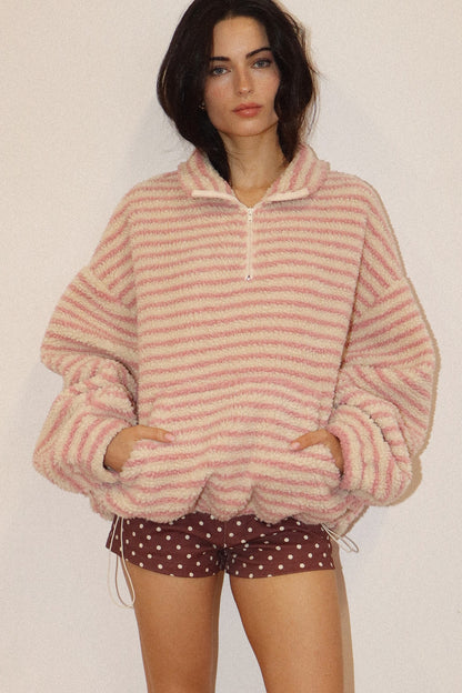 Wren Sherpa Jacket - Cream/Pink