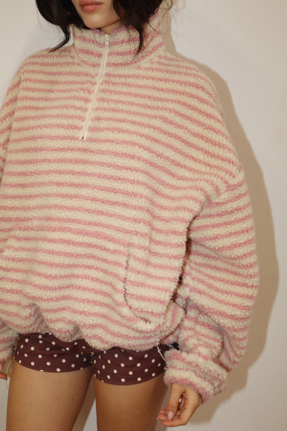 Wren Sherpa Jacket - Cream/Pink
