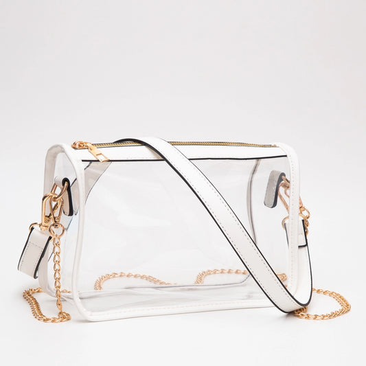 Clear Rectangle Purse - White