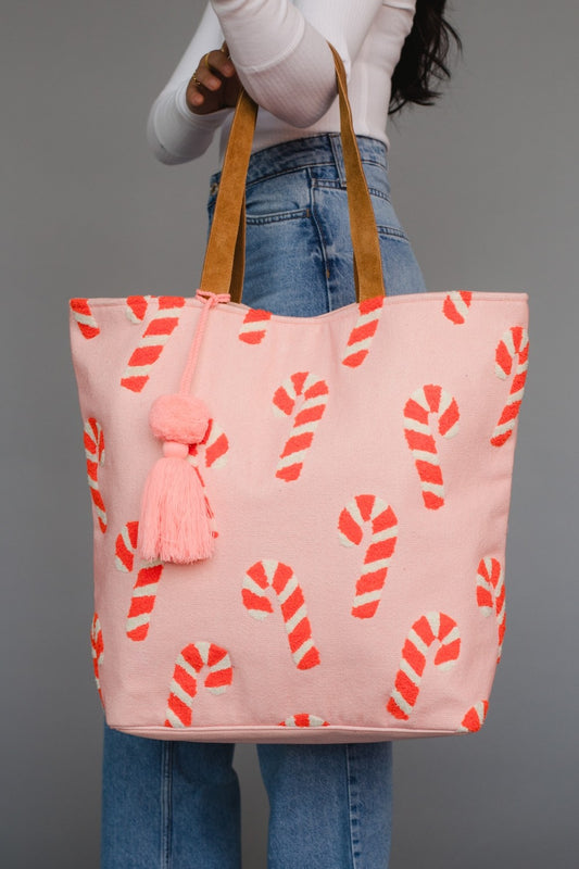 Candy Cane Tote Bag