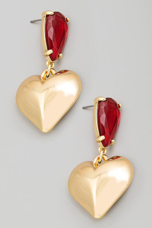 Heart & Rhinestone Earrings