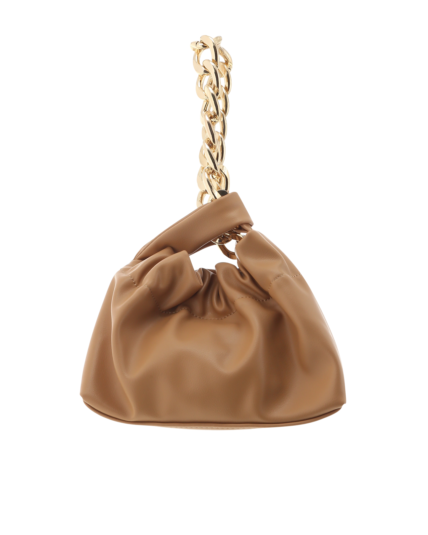 semi-structured bucket style bag fixed chunky chain handle strap