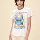 Vintage-inspired Journey California Rock & Roll graphic tee, featuring a bold retro helmet design on the front with colorful gradient lettering. The back showcases a 1983 Los Angeles concert graphic with palm trees and a sunset aesthetic. Designed in a relaxed fit, this lightweight tee is perfect for music lovers and casual streetwear.