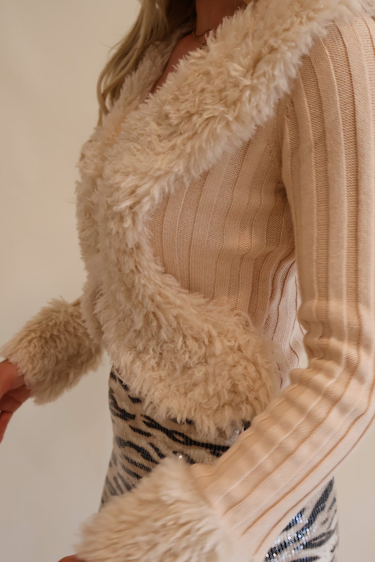Elodie Fur Sweater cream