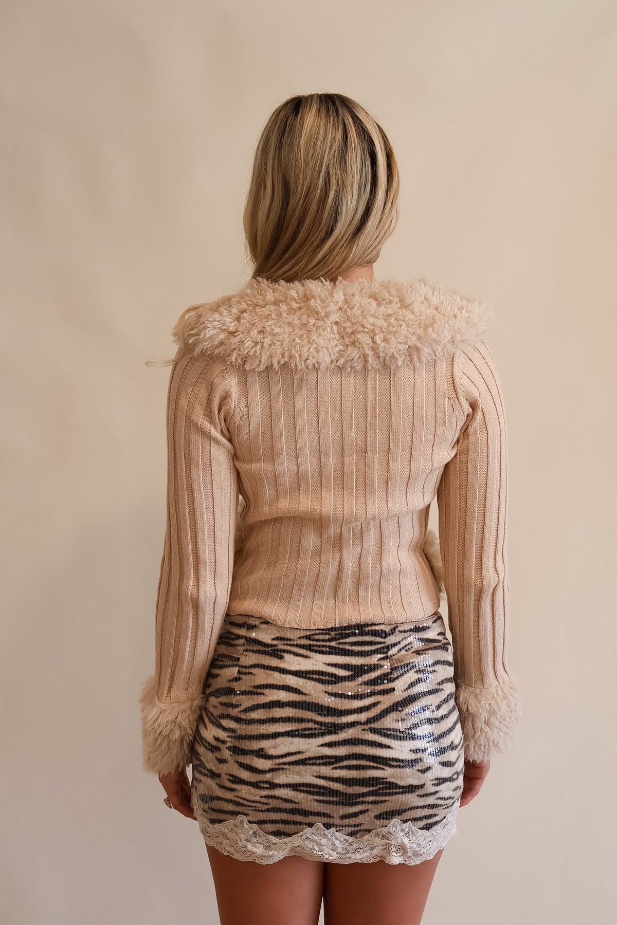Elodie Fur Sweater cream
