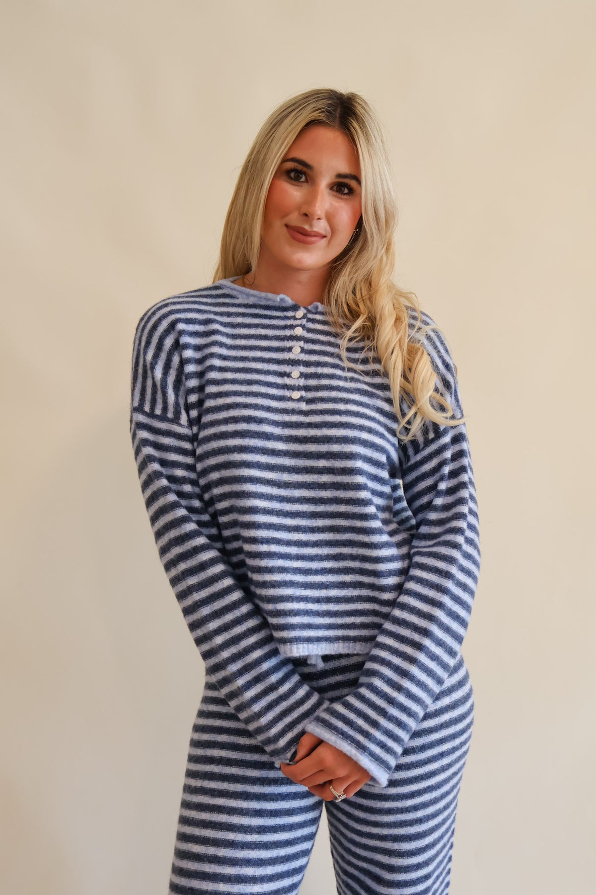 Ella Striped Sweater dark-blue-sky