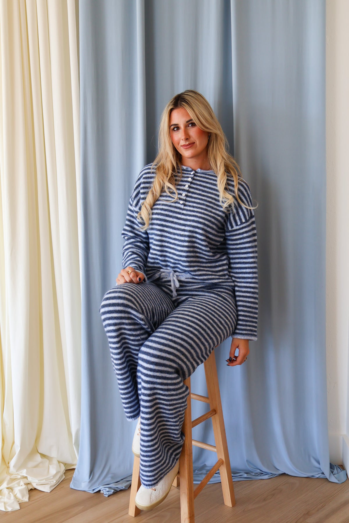 Ella Striped Sweater dark-blue-sky