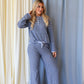 Ella Striped Pants dark blue-sky