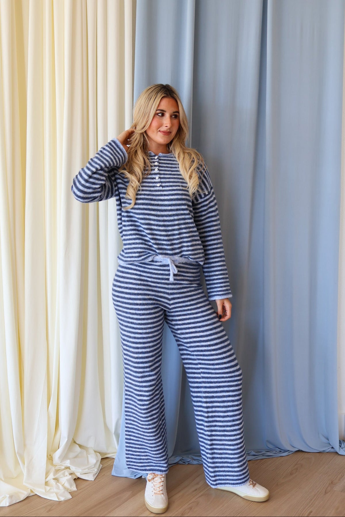 Ella Striped Pants dark blue-sky
