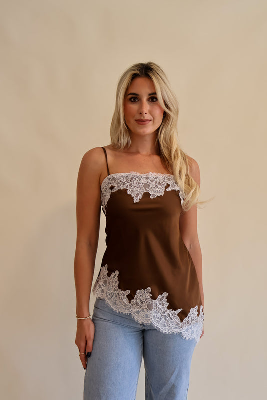 Hallie Top brown-white