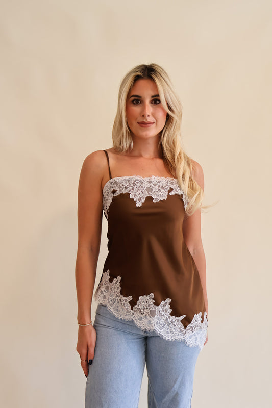Hallie Top brown-white