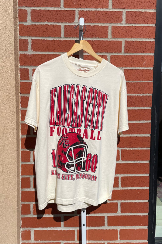 Kansas City Football Oversized Tee - Ivory