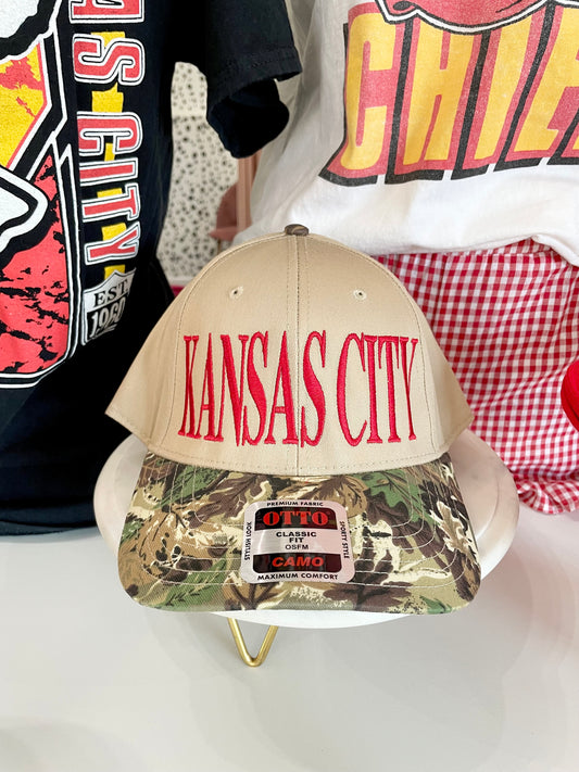 Kansas City Embroidered Trucker Hat - Camo