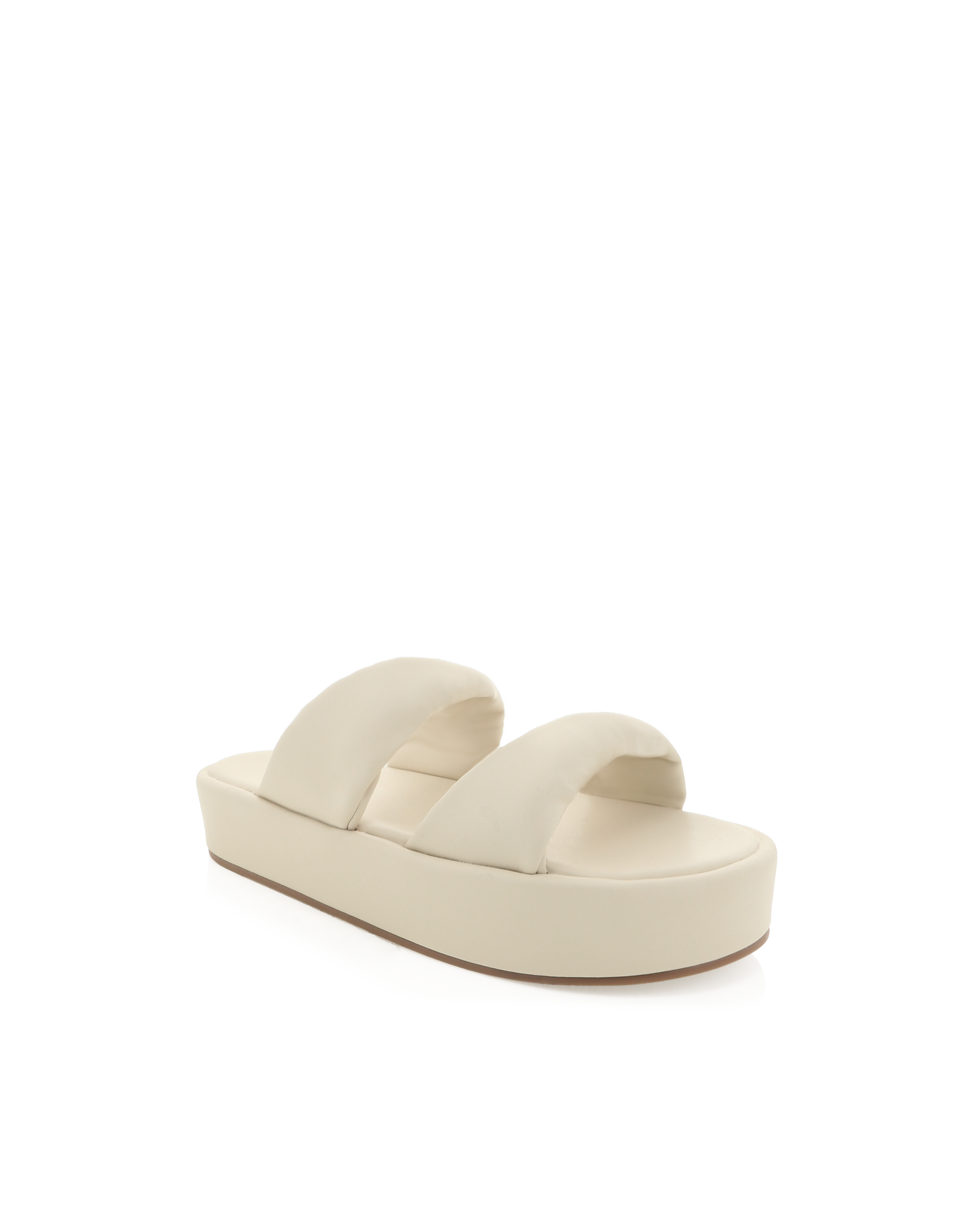 Women's Ivory Padded Twin Strap Sandal