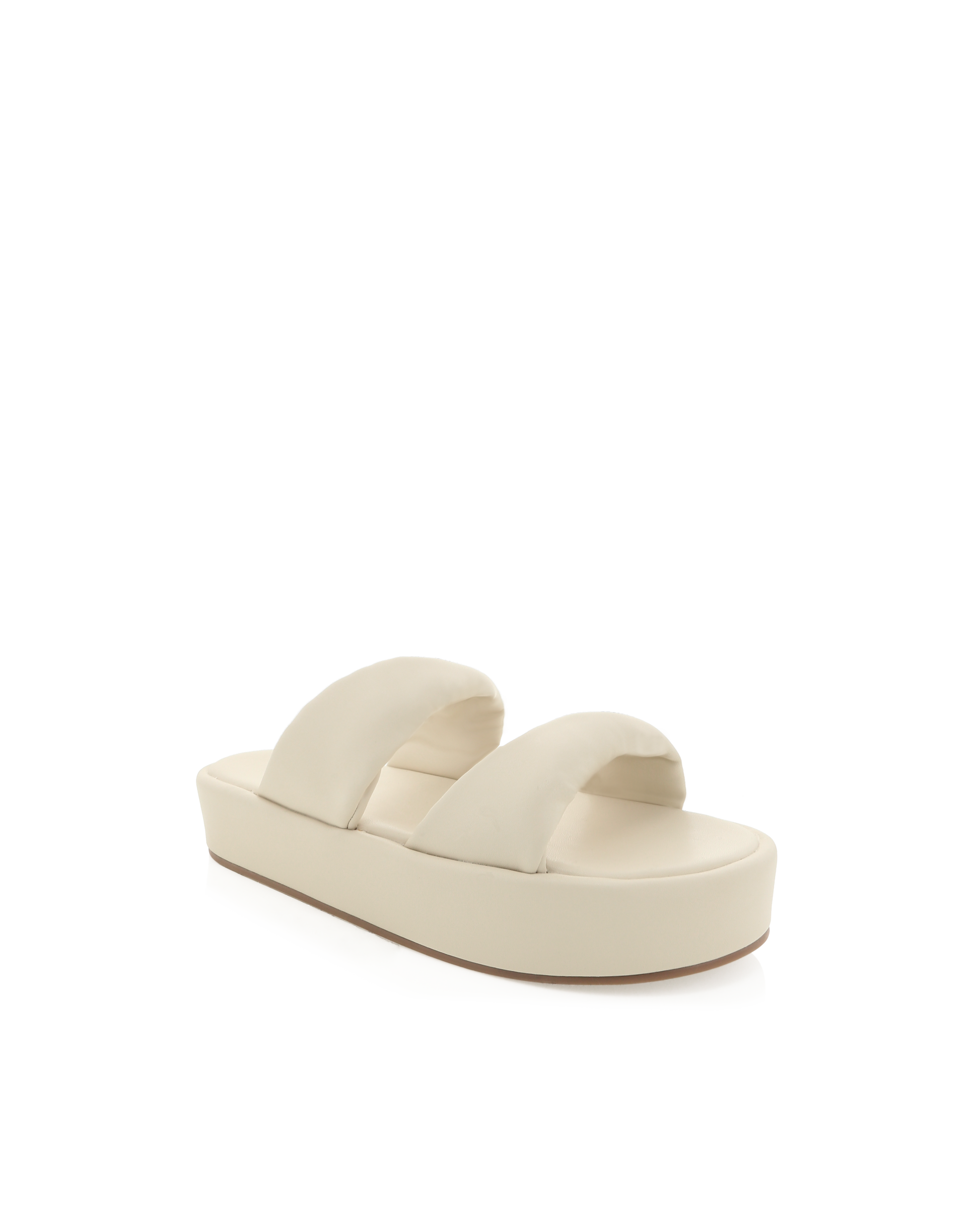 Women's Ivory Padded Twin Strap Sandal