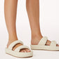 Women's Ivory Padded Twin Strap Sandal