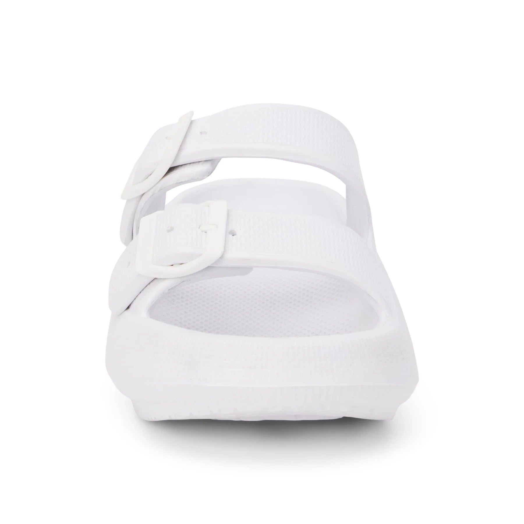 White Cushion Slide Sandals