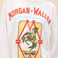 White Morgan Wallen Long Live Cowgirls graphic tee, featuring a vintage-inspired bronco riding print, bold red and blue lettering, and Western-style star details. Designed in a relaxed, oversized fit, this long-sleeve shirt is perfect for country music lovers and casual cowboy-inspired outfits.