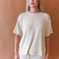 Pinstripe Top - Beige & Cream